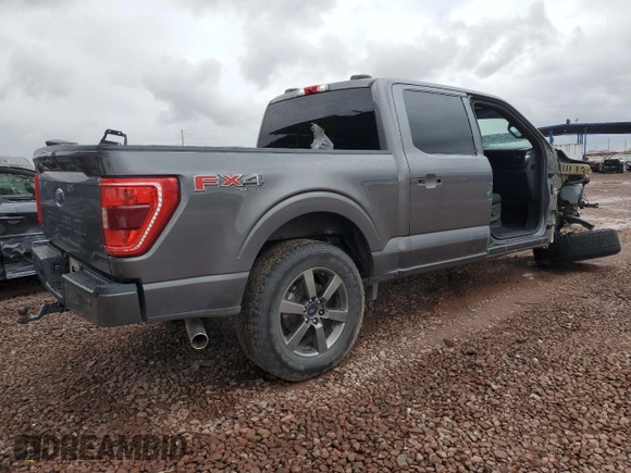 2022 Ford F-150 XL with VIN 1FTFW1E50NKD51554, listed as a Copart auction lot 48054025 with 40,898 mi miles and Salvage Title. Bid and sale history available at DreamBid. Image 3.