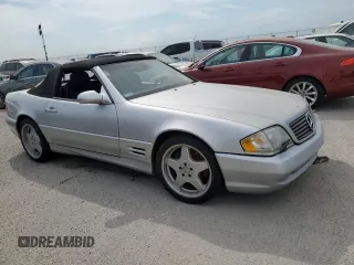 2001 Mercedes-Benz SL-Class with VIN WDBFA68F91F195550, listed as a Copart auction lot 73820644 with 0 mi miles and Salvage Title. Bid and sale history available at carsss.com. Image 4.