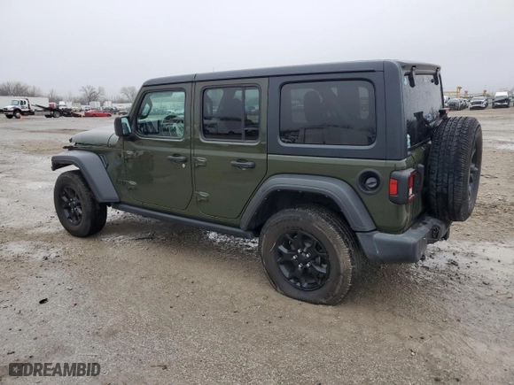 2021 Jeep Wrangler Unlimited Sport S with VIN 1C4HJXDG3MW697733, listed as a Copart auction lot 86019354 with 124,918 mi miles and Salvage Title. Bid and sale history available at carsss.com. Image 2.