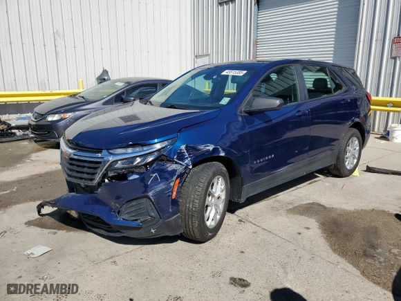 2022 Chevrolet Equinox LS with VIN 3GNAXHEV8NS144079, listed as a Copart auction lot 45515385 with 85,389 mi miles and Salvage Title. Bid and sale history available at carsss.com. Image 1.