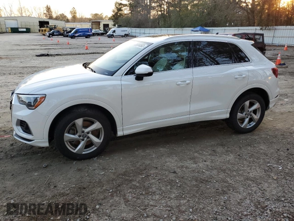 2020 Audi Q3 Premium with VIN WA1AECF38L1011684, listed as a Copart auction lot 36844563 with 70,503 mi miles. Bid and sale history available at carsss.com. Image 1.