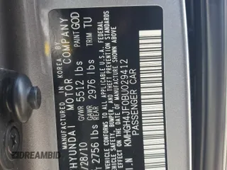 2011 Hyundai Equus Signature with VIN KMHGH4JF0BU029412, listed as a Copart auction lot 51437125 with 89,795 mi miles and Salvage title. Bid and sale history available at DreamBid. Image 14.