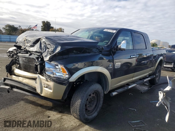 2011 Ram 2500 Laramie Longhorn с VIN 3D7UT2HL6BG587358, выставлен на аукционе Copart как лот 43874195 с пробегом 98 179 миль миль и Списание • Salvage title. История ставок и продаж доступна на DreamBid. Изображение 1.