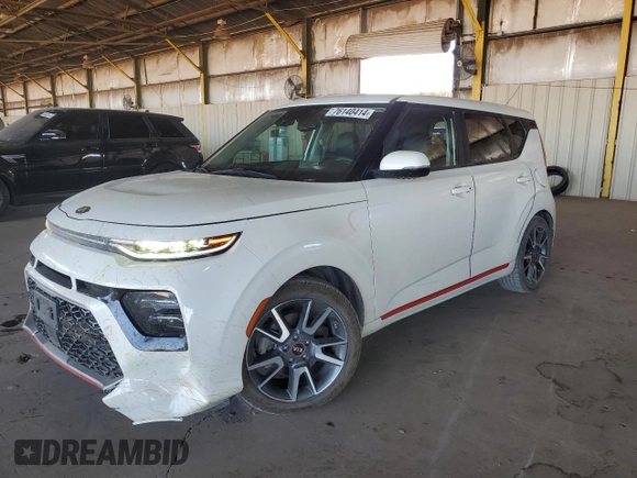 2021 Kia Soul Turbo with VIN KNDJ53AF0M7742468, listed as a Copart auction lot 76140414 with 49,340 mi miles and Salvage Title. Bid and sale history available at DreamBid. Image 1.