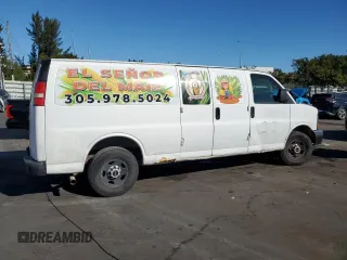2012 GMC Savana Cargo Van with VIN 1GTW7GCA7C1900265, listed as a Copart auction lot 88016385 with 234,049 mi miles and Salvage Title. Bid and sale history available at carsss.com. Image 3.