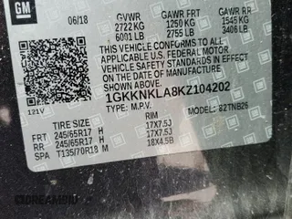 2019 GMC Acadia SLE with VIN 1GKKNKLA8KZ104202, listed as a Copart auction lot 47662675 with 96,798 mi miles and Salvage Title. Bid and sale history available at carsss.com. Image 14.