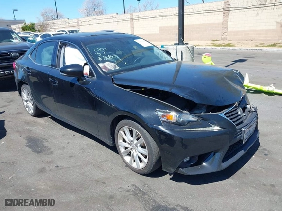 2015 Lexus IS 250 with VIN JTHBF1D25F5048080, listed as a IAAI auction lot 41827868 with 108942 miles. Bid and sale history available at carsss.com. Image 1.