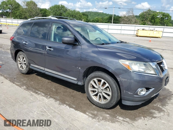 2013 Nissan Pathfinder SV with VIN 5N1AR2MM8DC664257, listed as a Copart auction lot 61076515 with 177,316 mi miles and Salvage title. Bid and sale history available at DreamBid. Image 4.