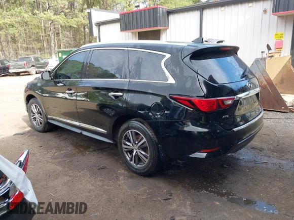 2019 Infiniti QX60 PURE with VIN 5N1DL0MM4KC554662, listed as a IAAI auction lot 41851642 with 166,390 mi miles. Bid and sale history available at carsss.com. Image 3.