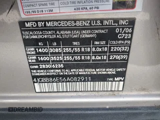 2006 Mercedes-Benz M 350 z VIN 4JGBB86E56A082911, wystawiony jako IAAI lot #42397846 z przebiegiem 158 507 mil mil oraz . Historia ofert i sprzedaży dostępna na DreamBid. Obrazek 9.