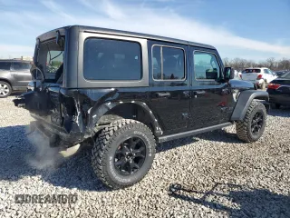 2021 Jeep Wrangler Unlimited Willys Sport with VIN 1C4HJXDG2MW569922, listed as a Copart auction lot 44619615 with 47,641 mi miles and Salvage title. Bid and sale history available at DreamBid. Image 3.
