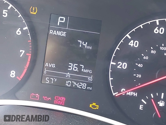2019 Hyundai Accent SE with VIN 3KPC24A31KE077073, listed as a IAAI auction lot 42048683 with 107,428 mi miles. Bid and sale history available at carsss.com. Image 16.