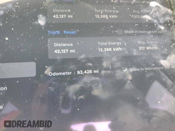 2018 Tesla Model S 75D with VIN 5YJSA1E29JF293521, listed as a Copart auction lot 50104625 with 93,428 mi miles and Salvage Title. Bid and sale history available at DreamBid. Image 9.