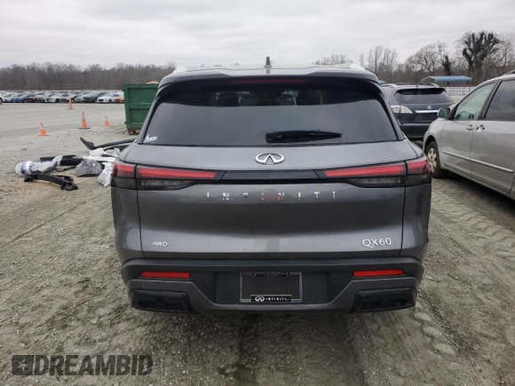 2024 Infiniti QX60 Luxe с VIN 5N1DL1FS6RC348898, выставлен на аукционе Copart как лот 42557015 с пробегом 9 910 миль миль и Списание • Salvage title. История ставок и продаж доступна на DreamBid. Изображение 6.