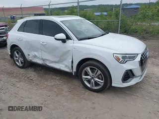 2022 Audi Q3 S line Premium Plus with VIN WA1EECF38N1031860, listed as a IAAI auction lot 42345075 with 27,171 mi miles and . Bid and sale history available at DreamBid. Image 1.