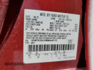 2021 Ford Mustang Mach-E Premium with VIN 3FMTK3SU5MMA48133, listed as a Copart auction lot 53602825 with 50,028 mi miles and Salvage Title. Bid and sale history available at DreamBid. Image 13.