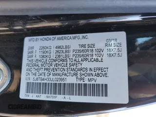 2018 Acura RDX with VIN 5J8TB4H33JL023951, listed as a Copart auction lot 47606795 with 65,280 mi miles and Salvage Title. Bid and sale history available at carsss.com. Image 13.