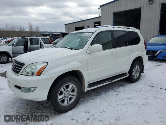 2005 Lexus GX with VIN JTJBT20X250074971, listed as a Copart auction lot 44061045 with 285,381 mi miles and Clean Title. Bid and sale history available at carsss.com. Image 1.