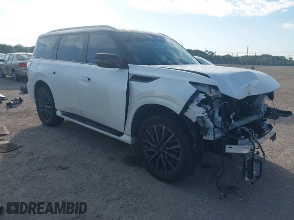 2025 Infiniti QX80 Autograph z VIN JN8AZ3CC3S9600743, wystawiony jako IAAI lot #41541726 z przebiegiem 2 830 mil mil oraz . Historia ofert i sprzedaży dostępna na DreamBid. Obrazek 1.