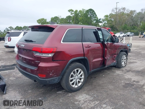 2022 Jeep Grand Cherokee Laredo X with VIN 1C4RJEAG0NC128094, listed as a IAAI auction lot 41402308 with 34,190 mi miles and . Bid and sale history available at DreamBid. Image 4.
