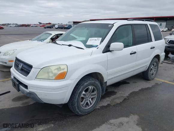 2004 Honda Pilot EX with VIN 2HKYF18464H503605, listed as a IAAI auction lot 41373673 with 112,919 mi miles. Bid and sale history available at carsss.com. Image 2.