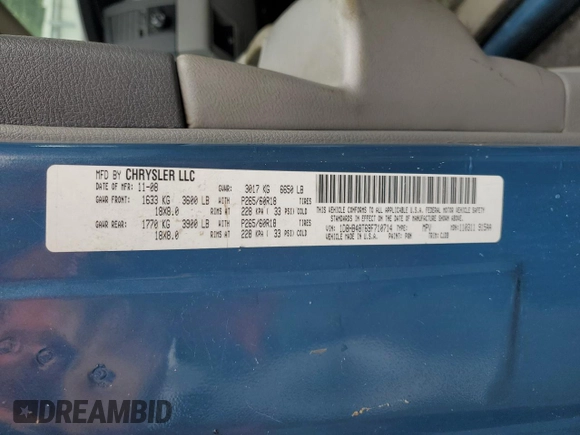 2009 Dodge Durango z VIN 1D8HB48T69F710714, wystawiony jako Copart lot #86075064 z przebiegiem 140 124 mil mil oraz Szkoda całkowita • Salvage title. Historia ofert i sprzedaży dostępna na DreamBid. Obrazek 13.