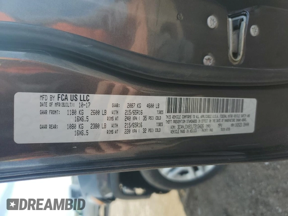 2018 Jeep Compass Sport с VIN 3C4NJDAB3JT213426, выставлен на аукционе Copart как лот 55838045 с пробегом 119 755 миль миль и Списание • Salvage title. История ставок и продаж доступна на DreamBid. Изображение 13.