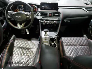 2022 Genesis G70 3.3T with VIN KMTG54TEXNU103314, listed as a Copart auction lot 50079415 with 46,603 mi miles and Salvage Title. Bid and sale history available at DreamBid. Image 8.