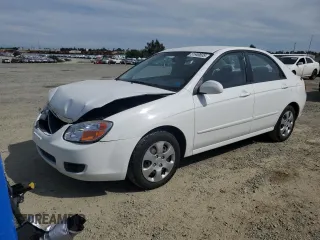 2008 Kia Spectra EX with VIN KNAFE122685582603, listed as a Copart auction lot 51949635 with 91,949 mi miles and Salvage Title. Bid and sale history available at carsss.com. Image 1.