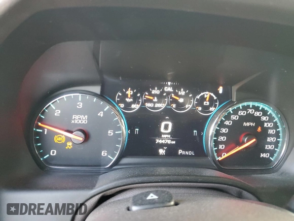 2019 GMC Yukon Denali with VIN 1GKS1CKJ8KR353280, listed as a Copart auction lot 77316454 with 74,476 mi miles and Salvage Title. Bid and sale history available at carsss.com. Image 9.