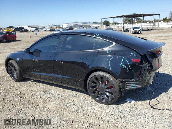 2022 Tesla Model 3 Performance with VIN 5YJ3E1EC8NF353747, listed as a Copart auction lot 45716805 with 13,971 mi miles and Salvage Title. Bid and sale history available at DreamBid. Image 2.