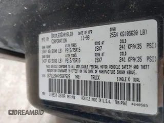 2000 Dodge Dakota Sport with VIN 1B7GL2AX4YS607628, listed as a IAAI auction lot 41115728 with Not provided miles and . Bid and sale history available at DreamBid. Image 9.