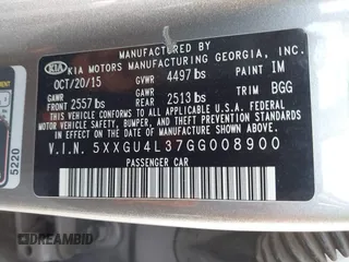2016 Kia Optima EX с VIN 5XXGU4L37GG008900, выставлен на аукционе IAAI как лот 42501935 с пробегом 170 268 миль миль и . История ставок и продаж доступна на DreamBid. Изображение 9.