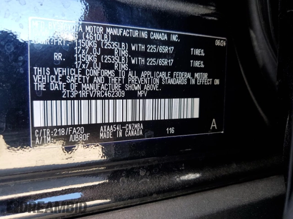 2024 Toyota RAV4 XLE with VIN 2T3P1RFV7RC462309, listed as a Copart auction lot 68385314 with 1,935 mi miles and Salvage Title. Bid and sale history available at carsss.com. Image 15.