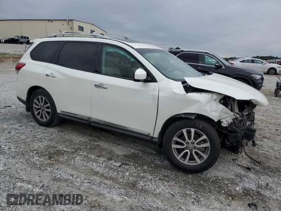 2015 Nissan Pathfinder SL with VIN 5N1AR2MN2FC677002, listed as a Copart auction lot 55322355 with Not provided miles and Salvage title. Bid and sale history available at DreamBid. Image 4.