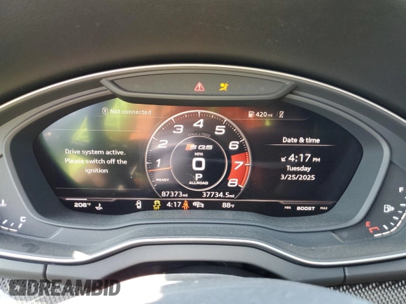 2018 Audi SQ5 Prestige with VIN WA1C4AFY8J2119726, listed as a Copart auction lot 48949415 with 87,373 mi miles and Salvage Title. Bid and sale history available at DreamBid. Image 9.
