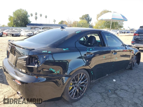 2010 Lexus IS F F with VIN JTHBP5C29A5007272, listed as a Copart auction lot 45178325 with 159,899 mi miles and Salvage Title. Bid and sale history available at DreamBid. Image 3.