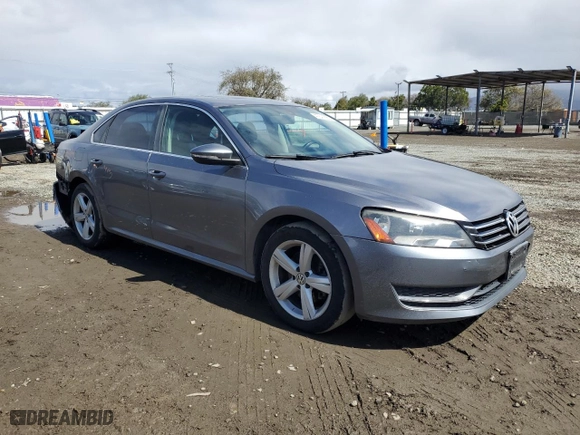 2012 Volkswagen Passat SE with VIN 1VWBP7A37CC012443, listed as a Copart auction lot 47641885 with 191,843 mi miles and Salvage Title. Bid and sale history available at carsss.com. Image 4.