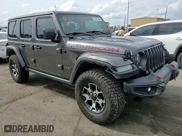 2020 Jeep Wrangler Unlimited Rubicon with VIN 1C4HJXFG4LW247603, listed as a Copart auction lot 55247645 with 44,791 mi miles and Salvage title. Bid and sale history available at DreamBid. Image 13.