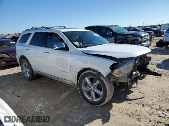 2013 Dodge Durango Citadel with VIN 1C4SDHET3DC680432, listed as a Copart auction lot 86819304 with 219,080 mi miles and Salvage Title. Bid and sale history available at carsss.com. Image 4.
