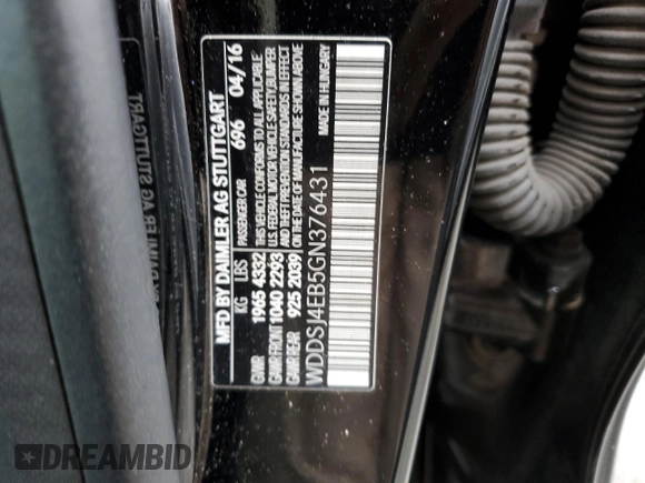 2016 Mercedes-Benz CLA 250 with VIN WDDSJ4EB5GN376431, listed as a Copart auction lot 71951853 with 84,668 mi miles and . Bid and sale history available at DreamBid. Image 12.