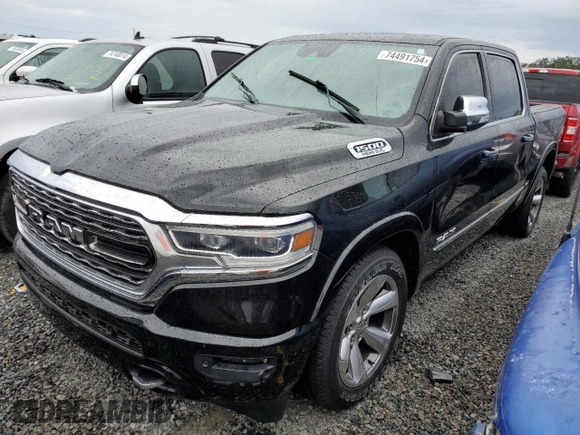 2020 Ram 1500 Limited z VIN 1C6RREHT1LN360188, wystawiony jako Copart lot #74491754 z przebiegiem Nie podano mil oraz Nie do naprawy • Non repairable. Historia ofert i sprzedaży dostępna na DreamBid. Obrazek 1.