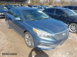 2016 Hyundai Sonata 2.4L Sport with VIN 5NPE34AF0GH338552, listed as a IAAI auction lot 41221255 with 148,849 mi miles. Bid and sale history available at carsss.com. Image 1.