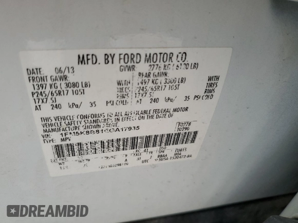 2014 Ford Explorer with VIN 1FM5K8B81EGA17935, listed as a Copart auction lot 56192025 with 154,632 mi miles and Salvage title. Bid and sale history available at DreamBid. Image 13.