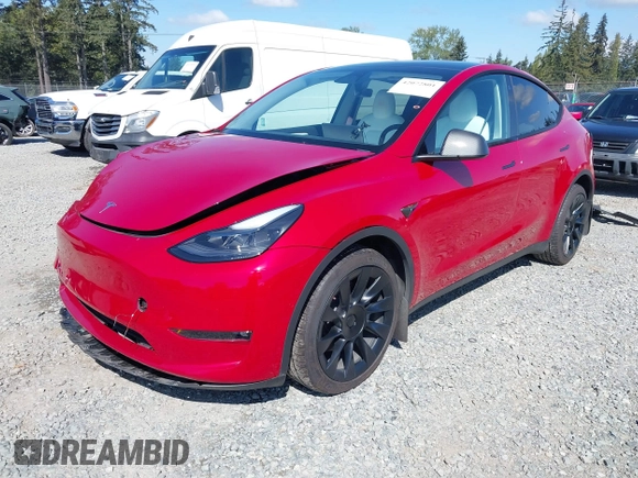 2022 Tesla Model Y Long Range with VIN 7SAYGDEE7NF549278, listed as a IAAI auction lot 42072801 with 39,374 mi miles and . Bid and sale history available at carsss.com. Image 20.