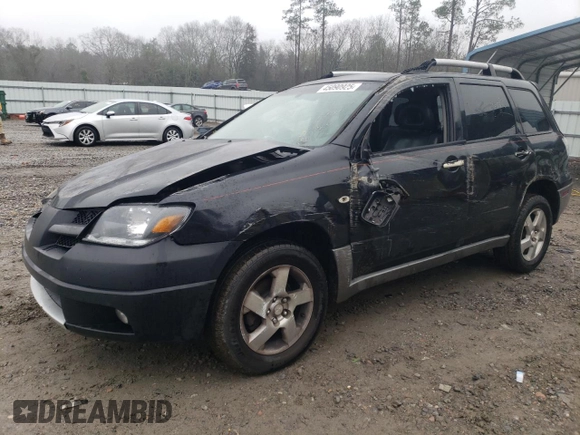 2004 Mitsubishi Outlander SE with VIN JA4LX41F04U057357, listed as a Copart auction lot 45090925 with 260,485 mi miles and Salvage Title. Bid and sale history available at carsss.com. Image 1.