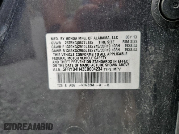 2014 Acura MDX Technology with VIN 5FRYD4H43EB004234, listed as a Copart auction lot 57724425 with 213,956 mi miles and Clean title. Bid and sale history available at DreamBid. Image 14.