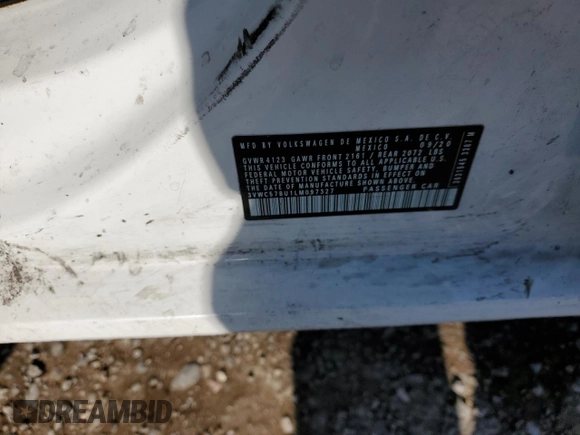 2020 Volkswagen Jetta S with VIN 3VWC57BU1LM097327, listed as a Copart auction lot 58554665 with Not provided miles and Salvage title. Bid and sale history available at DreamBid. Image 12.