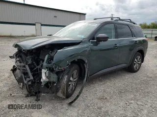 2024 Nissan Pathfinder SL z VIN 5N1DR3CC7RC220127, wystawiony jako Copart lot #56792655 z przebiegiem 21 544 mil mil oraz Szkoda całkowita • Salvage title. Historia ofert i sprzedaży dostępna na DreamBid. Obrazek 1.