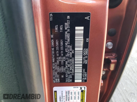 2025 Lexus RX 350 with VIN 2T2BAMCA0SC089803, listed as a Copart auction lot 46683815 with 1,629 mi miles and Salvage Title. Bid and sale history available at DreamBid. Image 14.